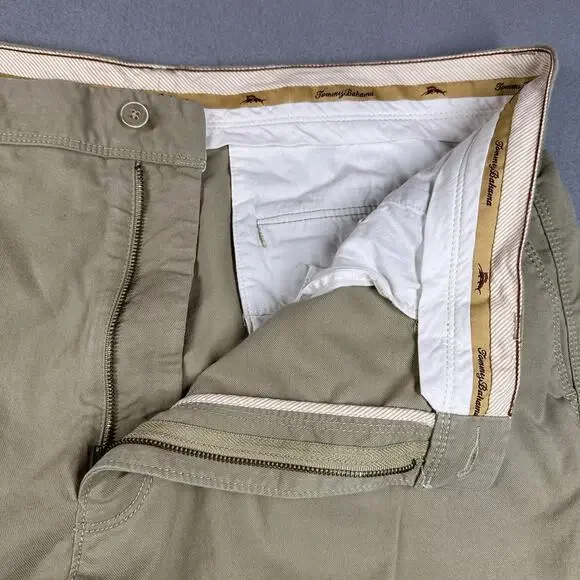 Tommy Bahama Shorts Mens 38 Khaki Beige Stretch Classic Chino Flat Front Casual - Picture 9 of 11
